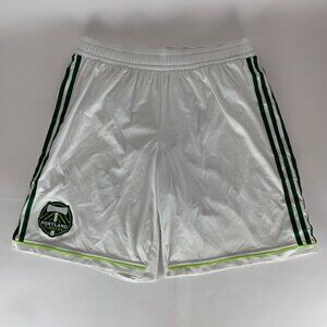 Portland Timbers MLS White Green Adidas Athletic Soccer Shorts 2010 Mens XL